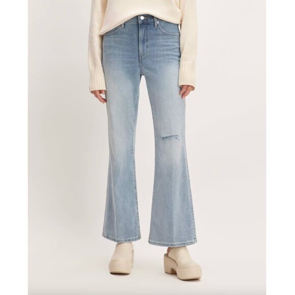 New! Everlane‎ The High Rise Flare Jean - Light Indigo Wash - Picture 1 of 6